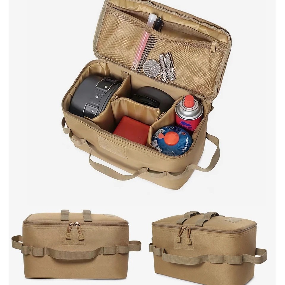 Camping Outdoor Cooking Equipment - Outdoor-Camping-Gastank-Aufbewahrungstasche, große Kapazität, Bodennagel-Werkzeugtasche, Gasbehälter, Picknick-Kochgeschirr-Set-Tasche