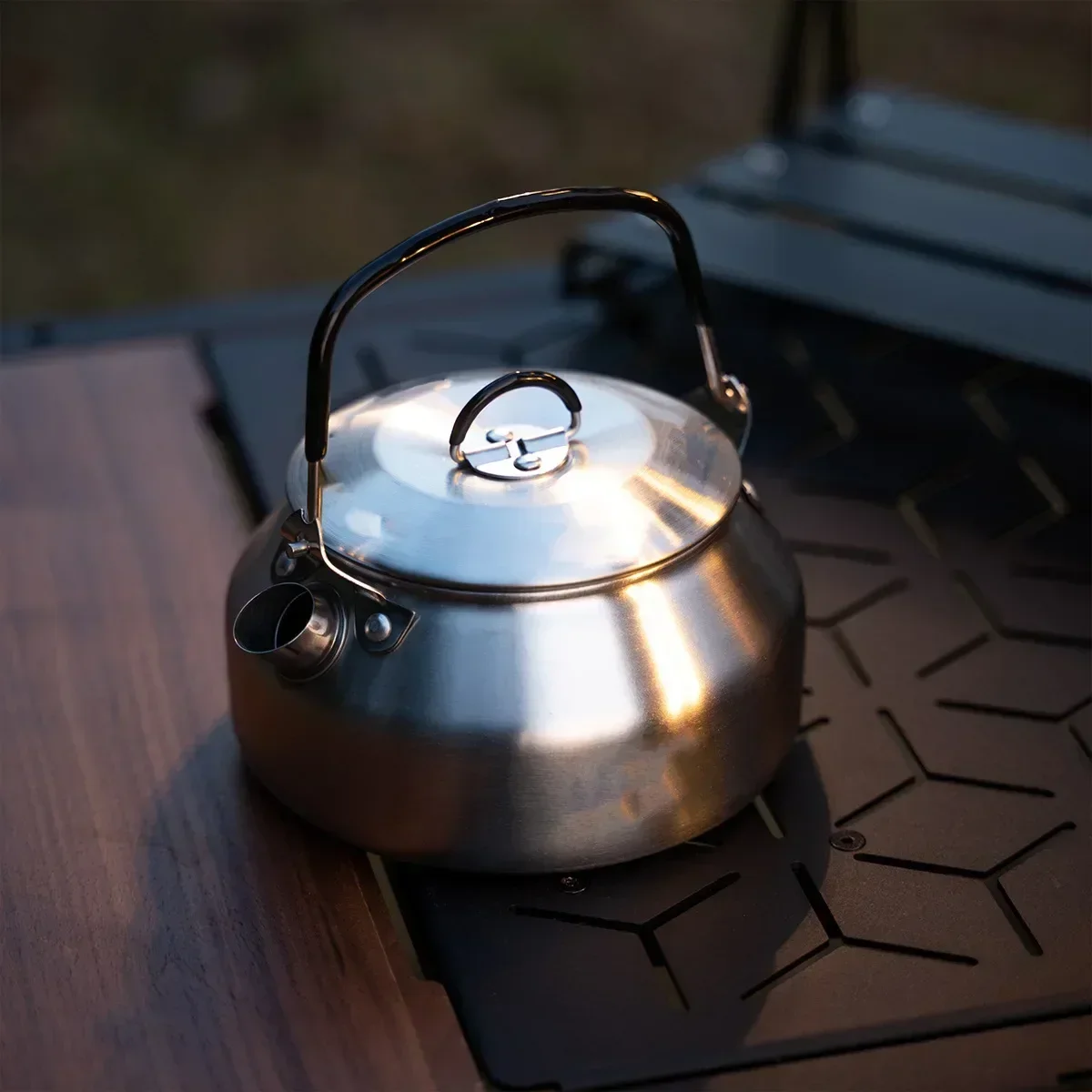 Camping Cooking Set Stainless Steel - Edelstahl Wasserkocher 0,8 L Tragbare Ultra
