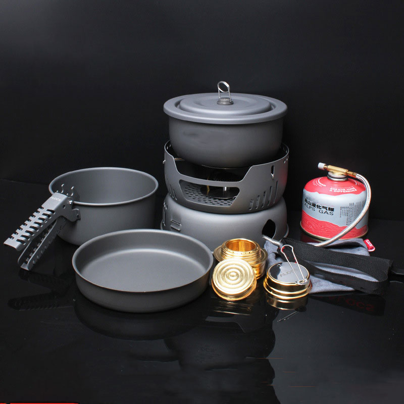 Camping Cooking Materials - Kochset für 2–4 Personen, 10-teiliges Set,
