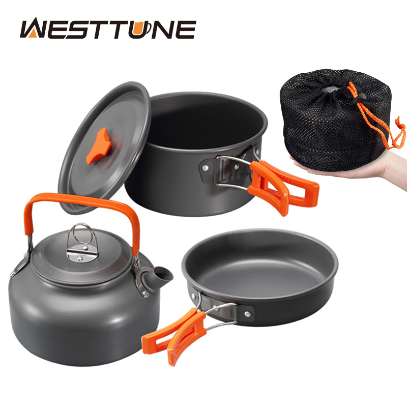 Camping Outdoor Cooking Equipment - WESTTUNE Camping-Kochgeschirr-Set, Aluminium, für den Außenbereich,