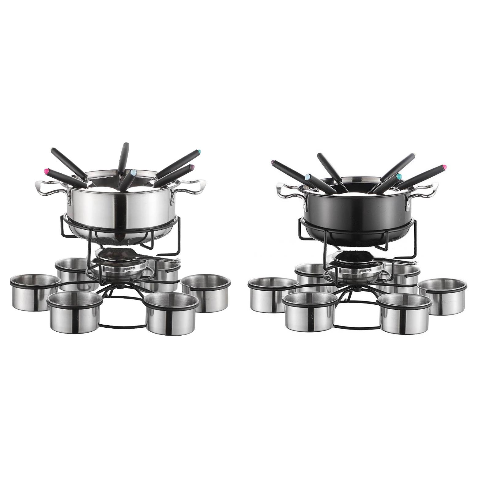 Camping Cooking Set Stainless Steel - Fondue-Topf-Set, Kochherd, verdickt, multifunktional, stabil, Schmelzgerät