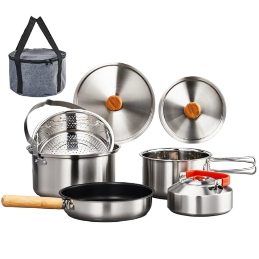 Camping-Kochgeschirr-Set, Leic – Nesting Camping Cooking Set Bewertung und Preis