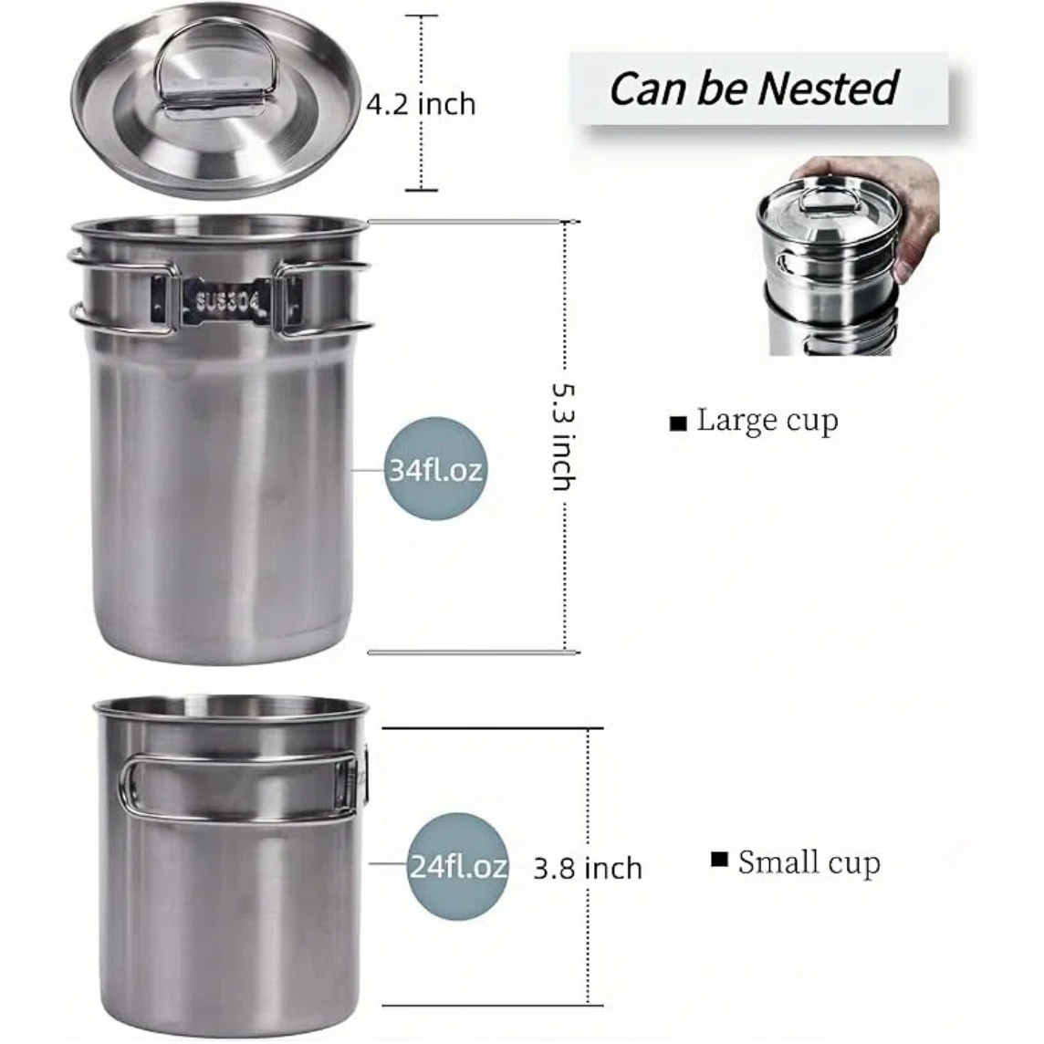 Faltbare Campingbecher, Campin – Camping Cooking Set Stainless Steel Bewertung und Preis