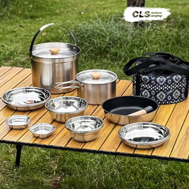 NOBANA&CLS 22-teiliges Edelsta – Camping Cooking Set Stainless Steel Bewertung und Preis