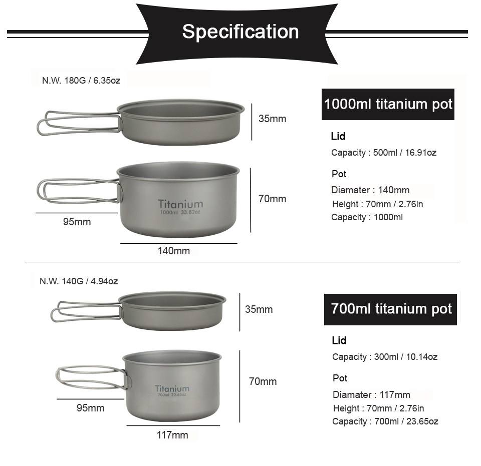 APG Ultraleichte Titanpfanne,  – Camping Cooking Set Stainless Steel Bewertung und Preis