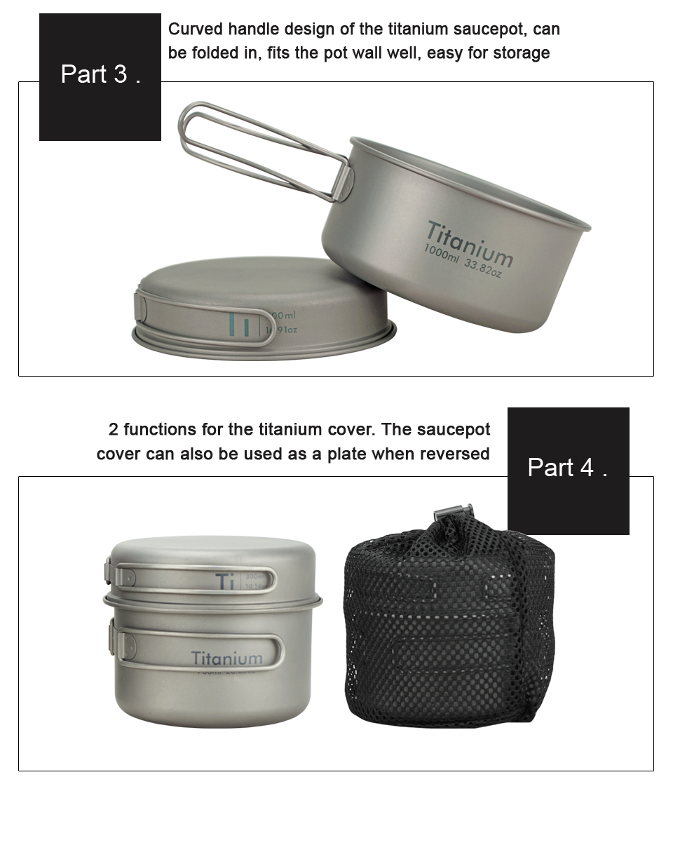 APG Ultraleichte Titanpfanne,  – Camping Cooking Set Stainless Steel Bewertung und Preis