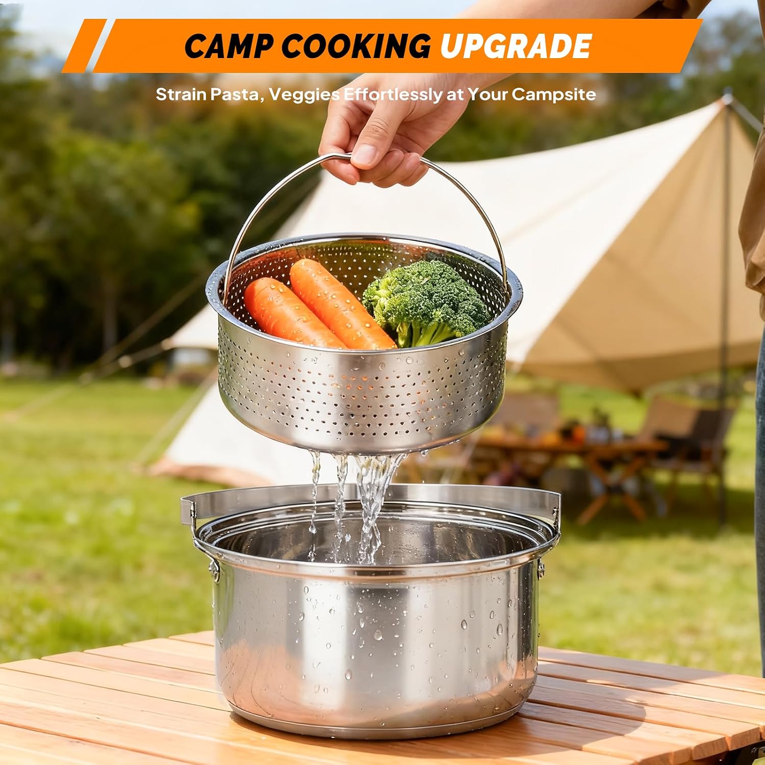 6-teiliges Kochgeschirr-Set, l – Camping Cooking Set Stainless Steel Bewertung und Preis