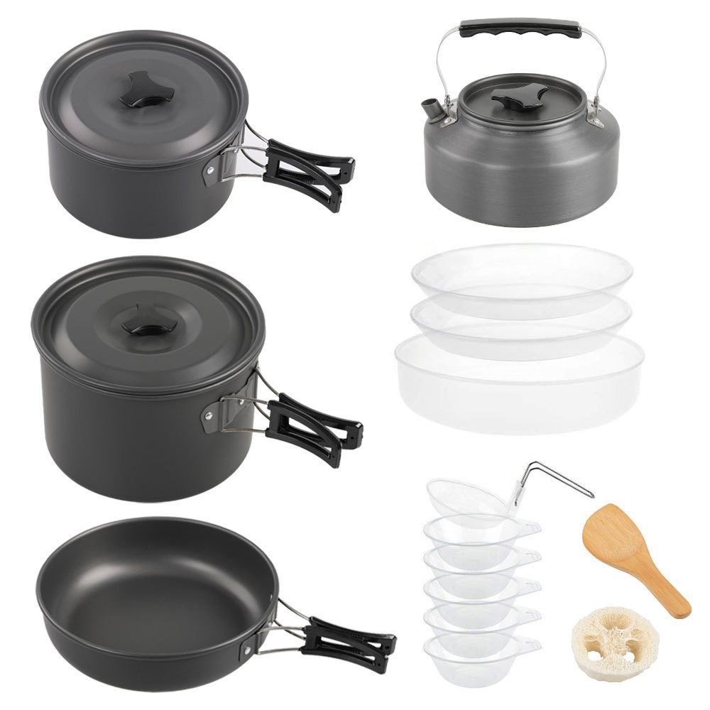 Großes Outdoor-Kochset, 2-4 Pe – Nesting Camping Cooking Set Bewertung und Preis