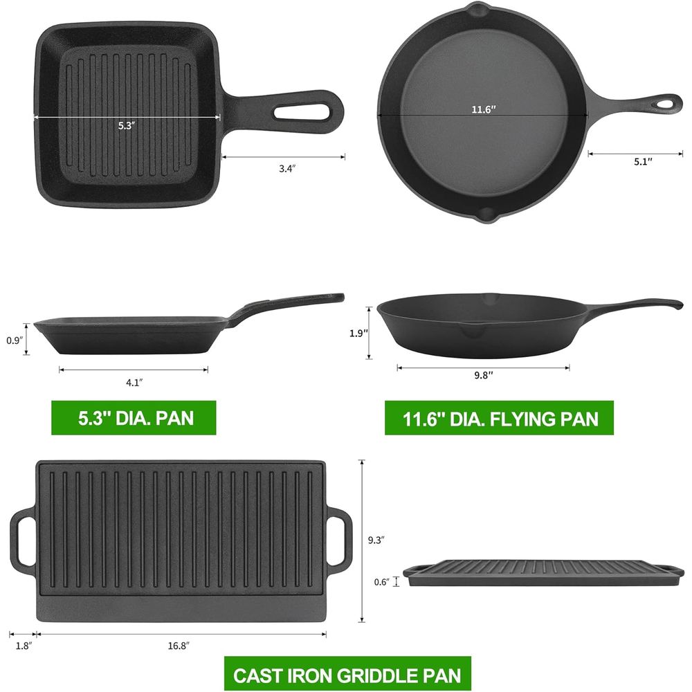 8-teiliges Vorgefertigtes Guss – Vintage Camping Cooking Set Bewertung und Preis